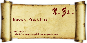 Novák Zsaklin névjegykártya