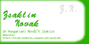 zsaklin novak business card
